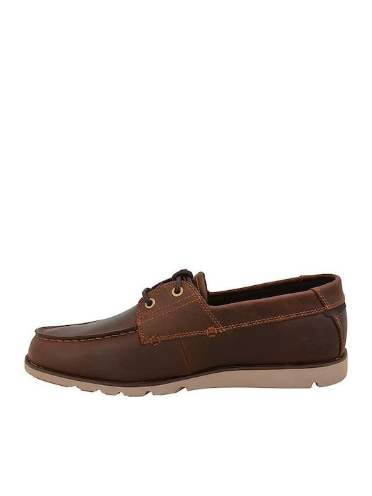 Crafton Bay Men's Leather Boat Shoes Brown