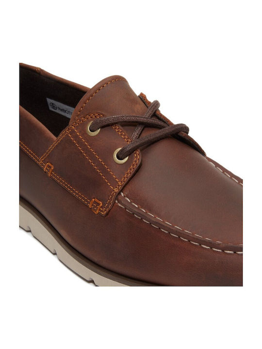 Crafton Bay Men's Leather Boat Shoes Brown