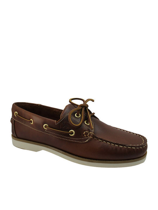 Men's Leather Boat Shoes Tabac Brown