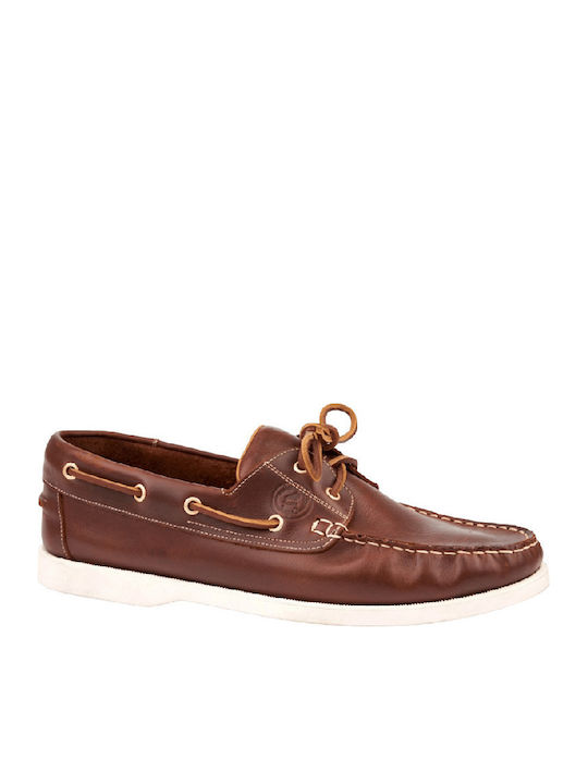 Men's Leather Boat Shoes Tabac Brown