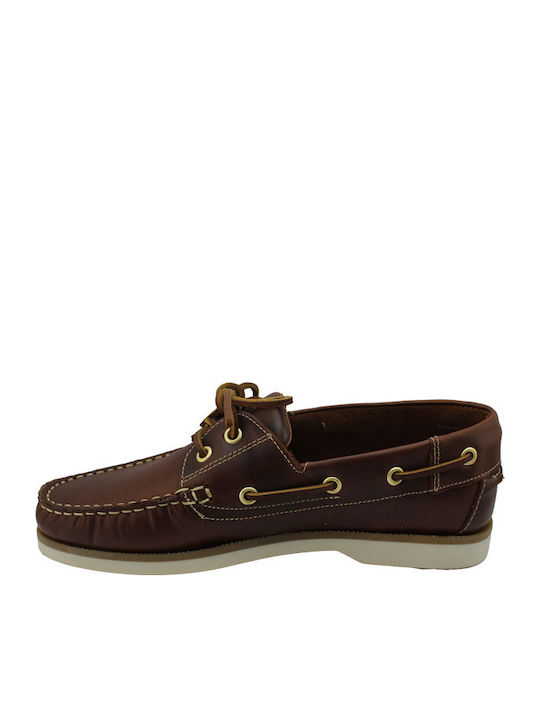 Men's Leather Boat Shoes Tabac Brown