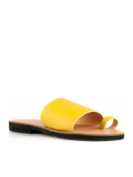 Flache Sandalen für Damen in Gelb Farbe
