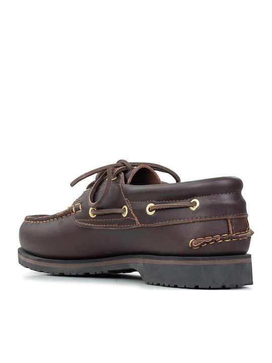 Memphis Men's Leather Boat Shoes Brown