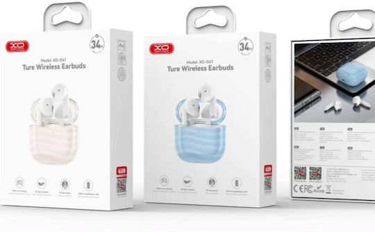 XO G41 Earbud Bluetooth Handsfree Ακουστικά με Αντοχή στον Ιδρώτα και Θήκη Φόρτισης Μπλε