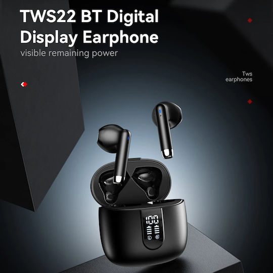 Yesido TWS22 Ohrstöpsel Bluetooth-Freisprecheinrichtung Kopfhörer mit Ladeetui Schwarz