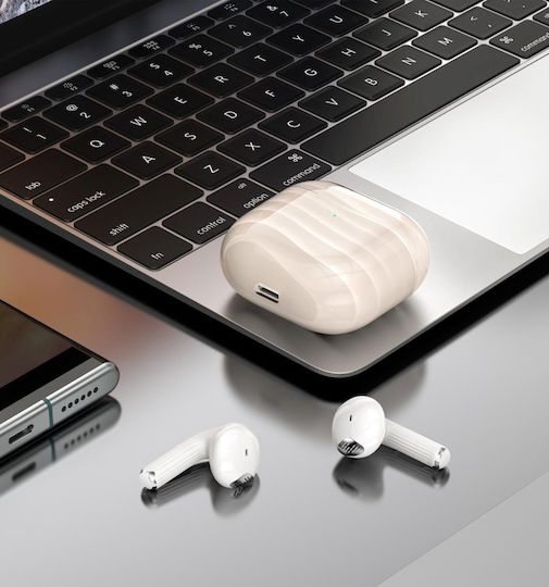 XO G41 Earbud Bluetooth хендсфри Слушалки с Устойчивост на Пот и Кутийка за Зареждане Бежов