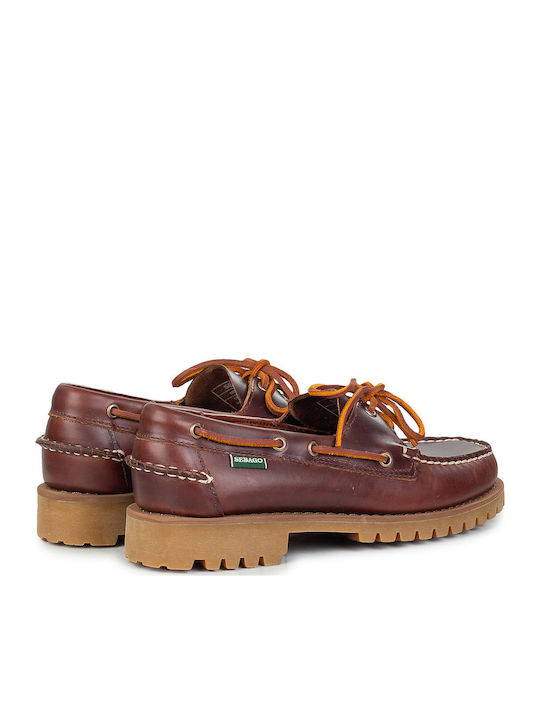 Ranger Waxy Δερμάτινα Ανδρικά Boat Shoes σε Καφέ Χρώμα