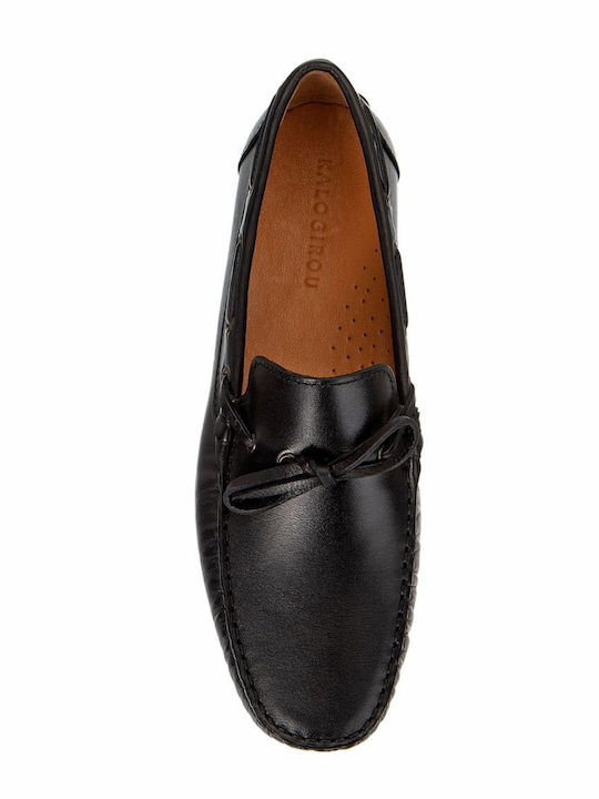 Leder Herren Mokassins in Schwarz Farbe
