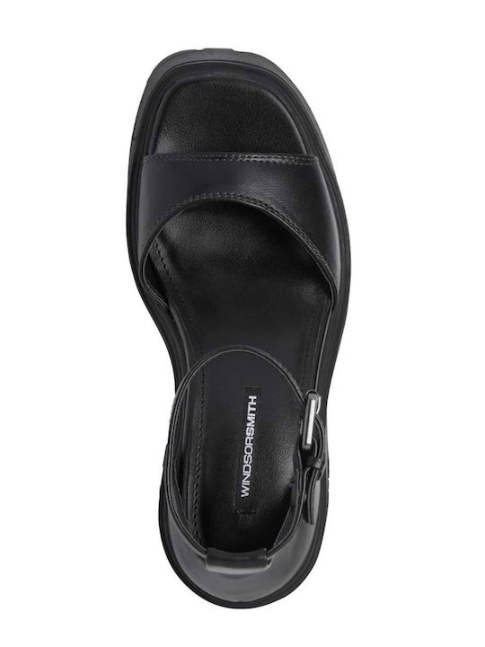 Flaws Leather Sandals Black