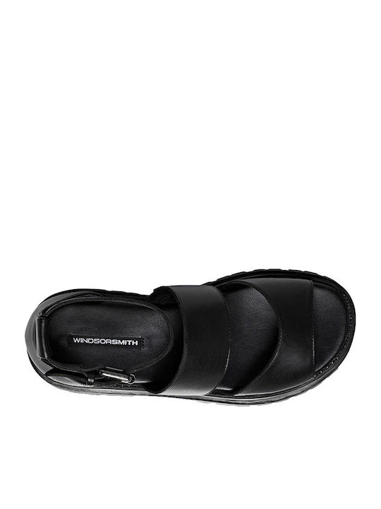 Thrilled Leather Sandals Black