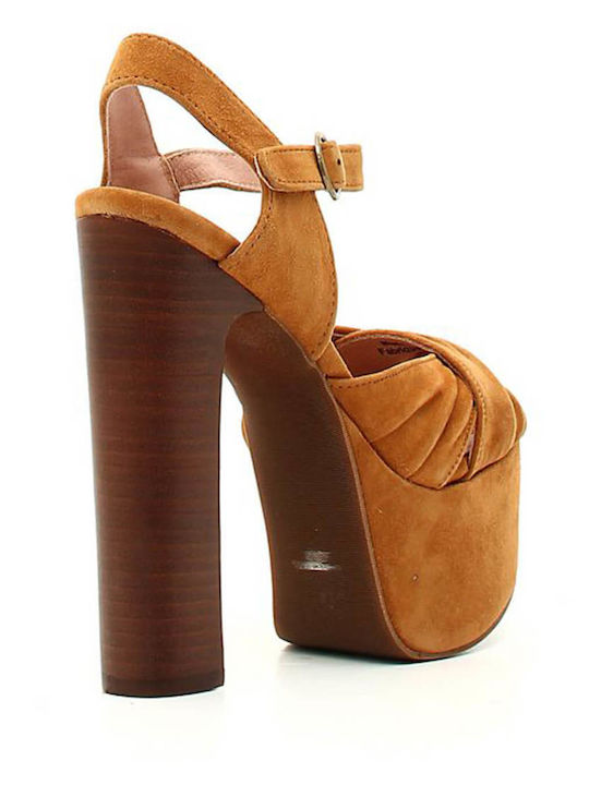 Fabric Sandals Tabac Brown