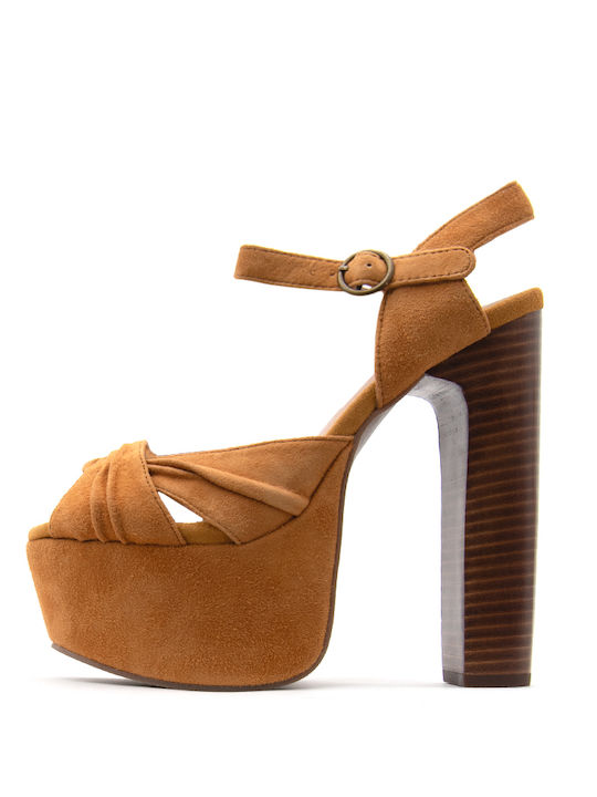 Fabric Sandals Tabac Brown