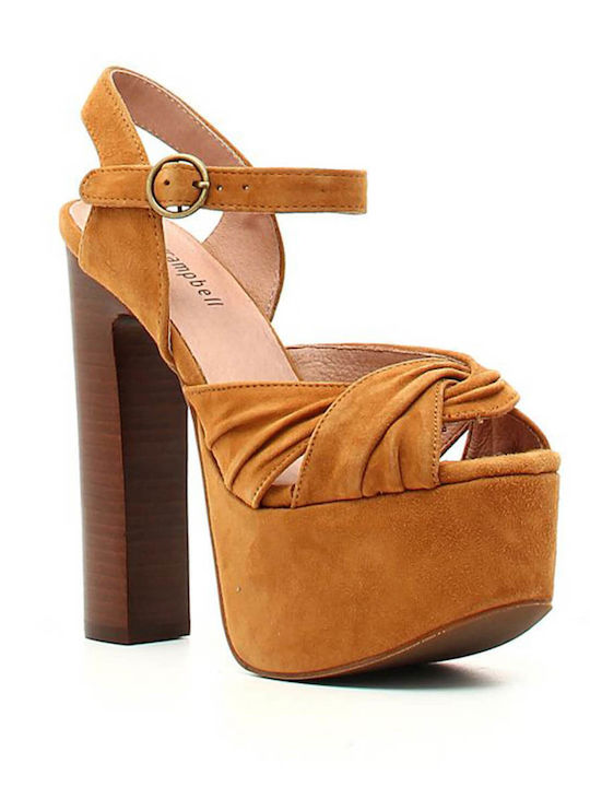 Fabric Sandals Tabac Brown