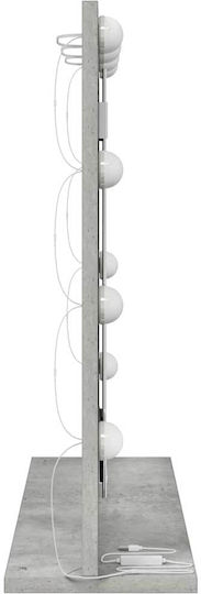 Vidaxl Καθρέφτης Vanity Led Φώτα Γκρι Σκυρόδεμα 60x55x18 Εκ Γκρι