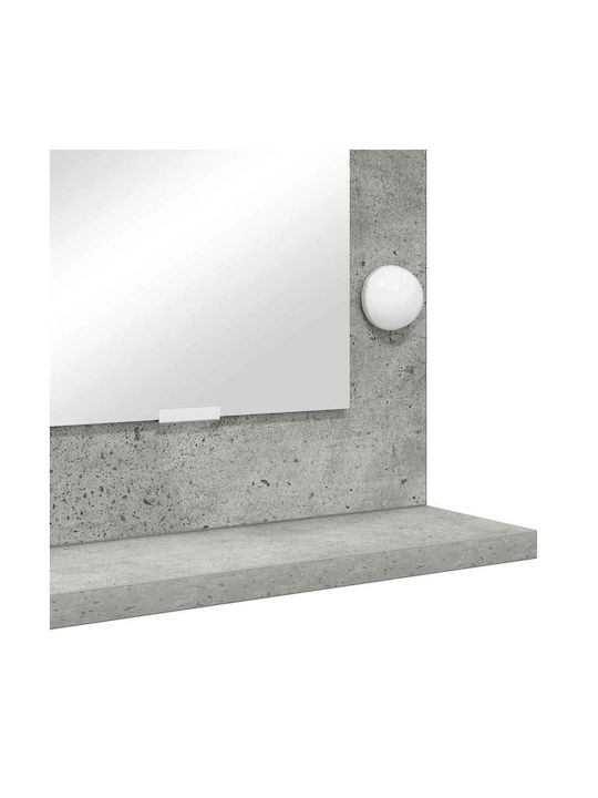 Vidaxl Καθρέφτης Vanity Led Φώτα Γκρι Σκυρόδεμα 60x55x18 Εκ Γκρι