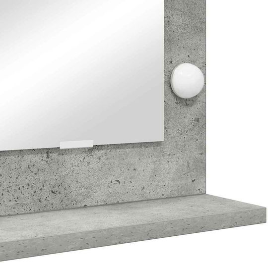 Vidaxl Καθρέφτης Vanity Led Φώτα Γκρι Σκυρόδεμα 60x55x18 Εκ Γκρι