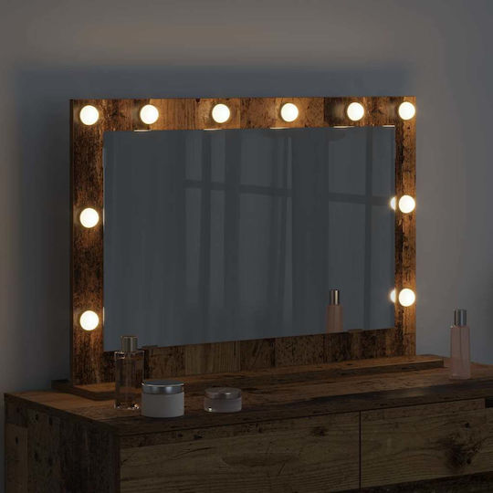 vidaXL vidaXL Schminkspiegel Wand mit Licht Braune