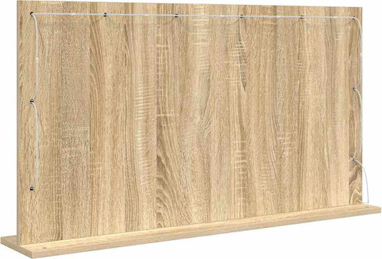 vidaXL Правоъгълена Банско Огледало LED от MDF 100x55см Бежов