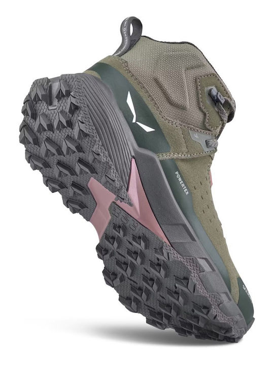 Salewa Pedroc 2 Leather Γυναικεία Ορειβατικά Μποτάκια Αδιάβροχα Πράσινα