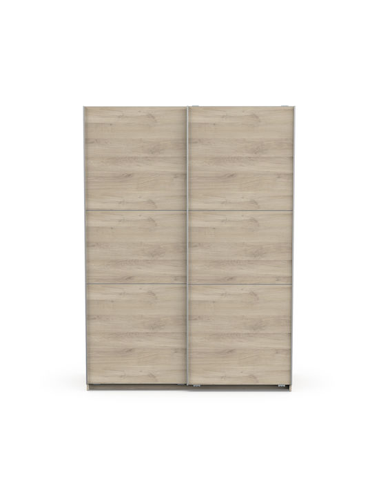 Double Door Wardrobe Sliding Ghost Kronberg Oak 148x60x203cm