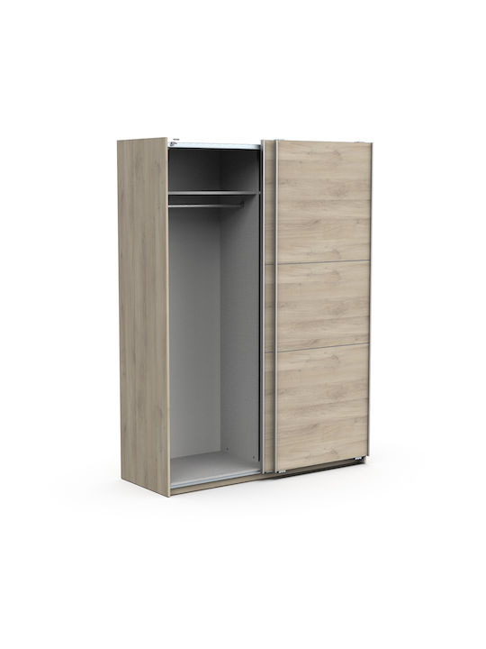 Double Door Wardrobe Sliding Ghost Kronberg Oak 148x60x203cm
