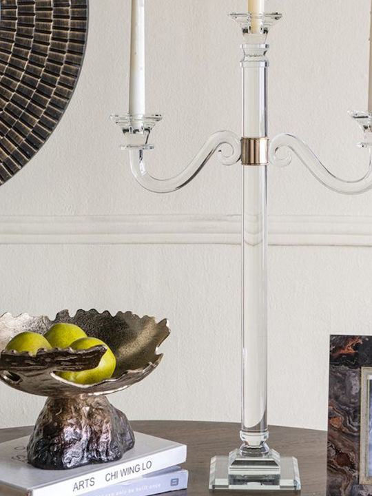 Artekko Κηροπήγιο Γυάλινο σε Διάφανο Χρώμα 38.5x62x12εκ.