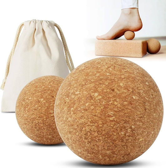 Cork Massage Balls 3 Pieces Storage Pouch Fascia