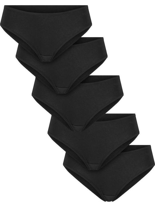 Baumwolle Damen-Slips Brasilien MultiPack Schwarz