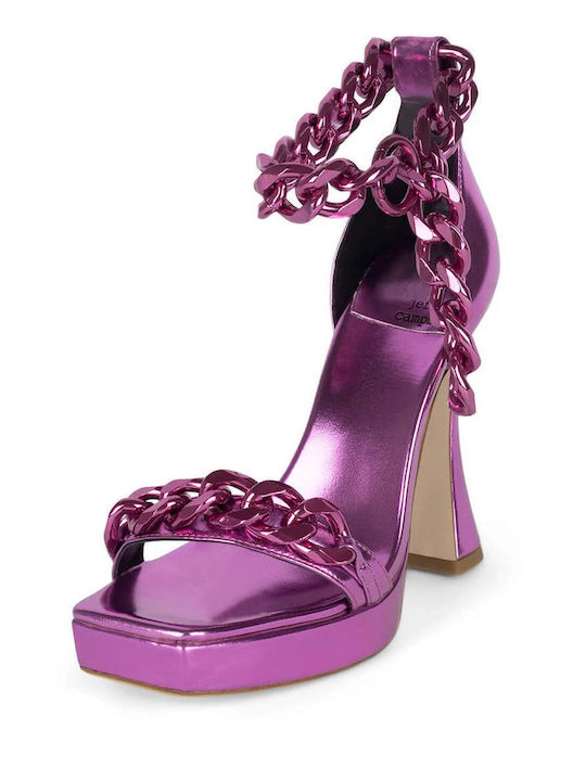 Jeffrey Campbell Silverlake Met Sandals Fuchsia