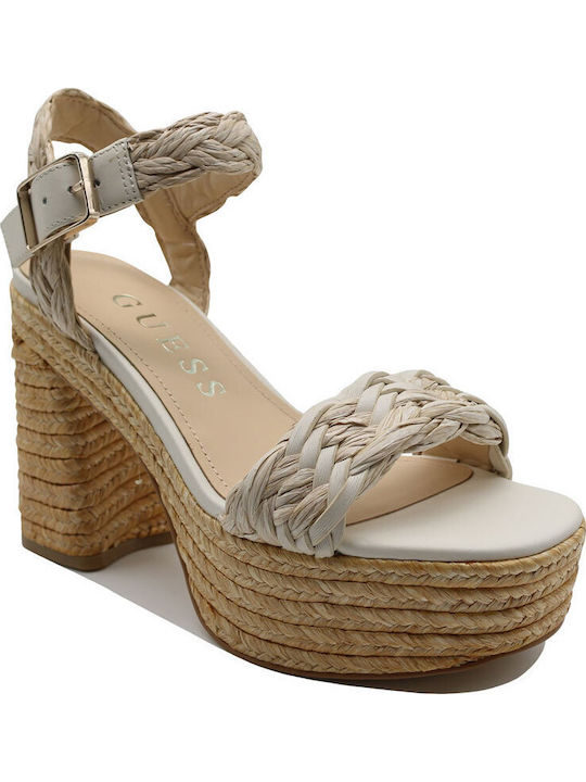 Guess Beige Sandals Follyn Flgfonele03-natu