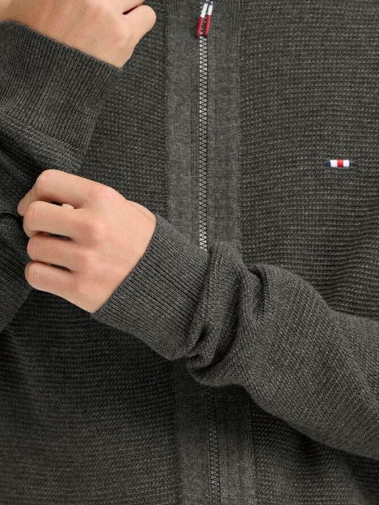 Men's Knitted Cardigan Charcoal Mix