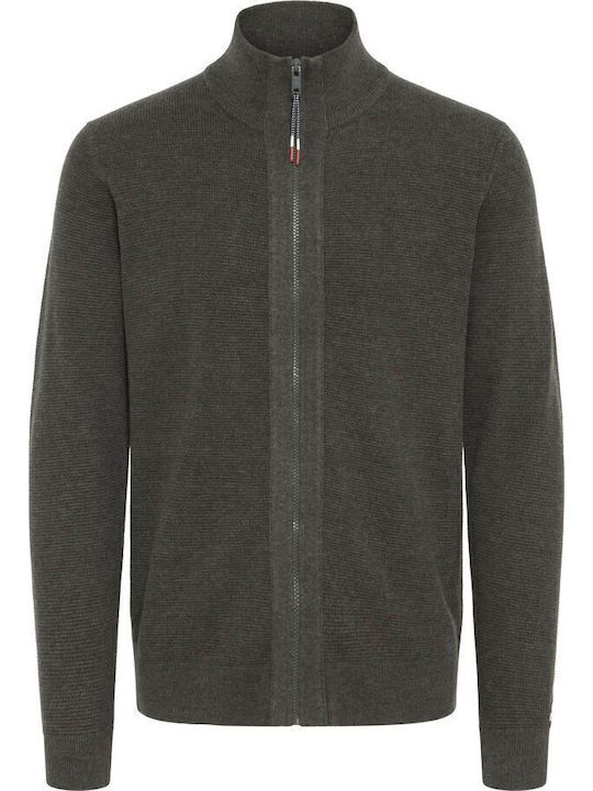 Men's Knitted Cardigan Charcoal Mix