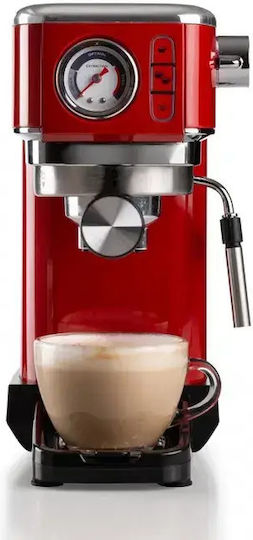 Ariete Perfetto Slim Espresso Coffee Machine 1300W Pressure 15bar Red 1381/33