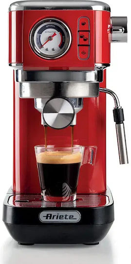 Ariete Perfetto Slim Espresso Coffee Machine 1300W Pressure 15bar Red 1381/33