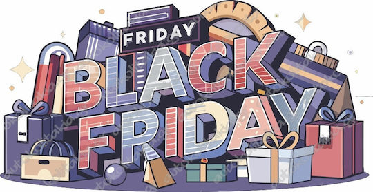 Αυτοκόλλητο Εκπτώσεων - Black Friday - 70cm X 40cm