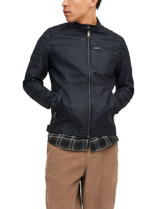 Faux Leather Jacket Biker Black / PU