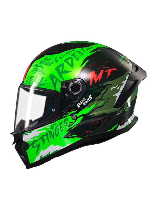 MT Stinger 2 Ardent C6 Fluo Gloss Motorradhelm Volles Gesicht ECE 22.06 1450gr
