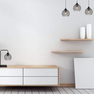 Light Home Dekorative Lampe Crystal Ball mit Fassung für E27 Lampe Schwarz