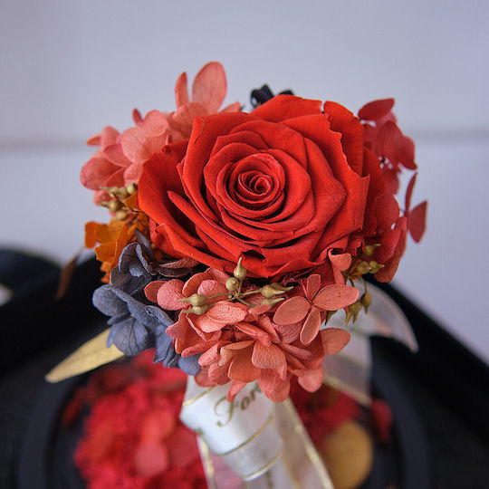 Crazy Love Arrangement Gefrorene Blumen Rose In Glasskugel Geschenkbox Rot