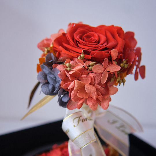 Crazy Love Arrangement Gefrorene Blumen Rose In Glasskugel Geschenkbox Rot