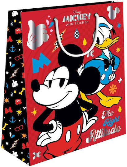 Diakakis Papier Geschenktasche mit Mickey Thema 33x45x12cm Verschiedene Farben
