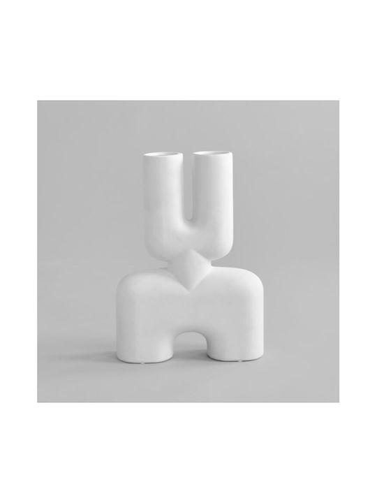 101 Copenhagen Decorative Vase Cobra Double White 34x10x47cm