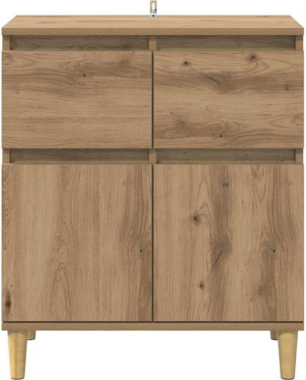 Sideboard Wooden with Drawers Oak 60x35x70cm
