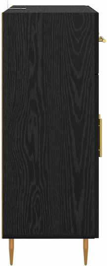 Sideboard made of Wood & Metal with Drawers Black Beech 69.5x34x90cm