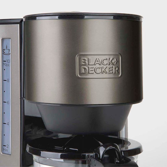 Black & Decker BXCO1000E Програмируема Филтърна Кафемашина 1000W Сива