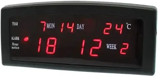 Tischuhr Digital LED Mit Wecker Schwarz 909-A