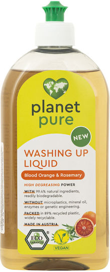 Planet Pure Lichid de Vase cu Aromă Portocală roșie & Rozmarin 1x500ml