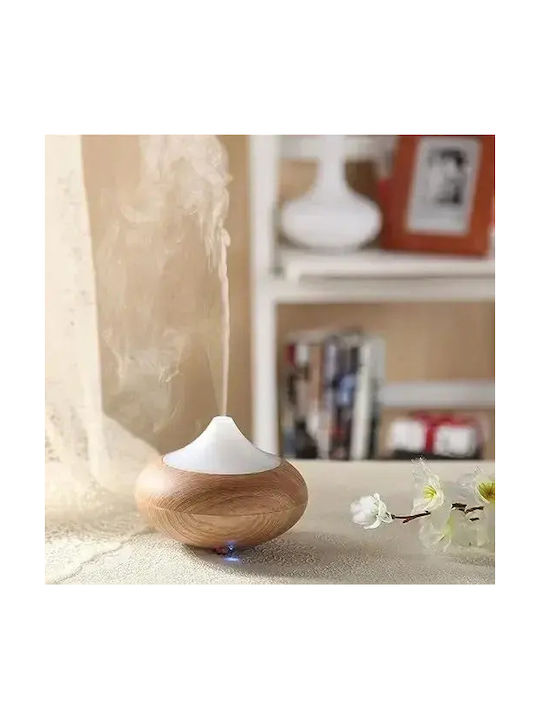 Led Συσκευή Αρωματοθεραπείας Υπερήχων Humidifier Καφέ 400ml
