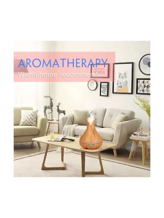 Andowl LED Aromatherapie-Diffusor Ultraschall Gerät Braun 400ml K-H6B