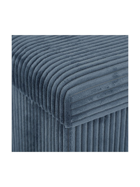 Stool For Living Room Upholstered with Fabric Blue 76x38x38cm